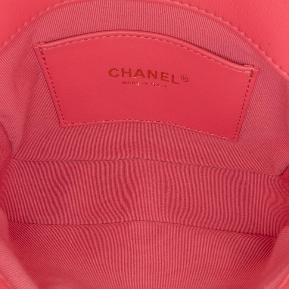 Chanel Mini Quilted Lambskin Acrylic Coco Love Flap