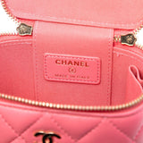 Chanel Mini Quilted Lambskin Top Handle Vanity Case With Chain