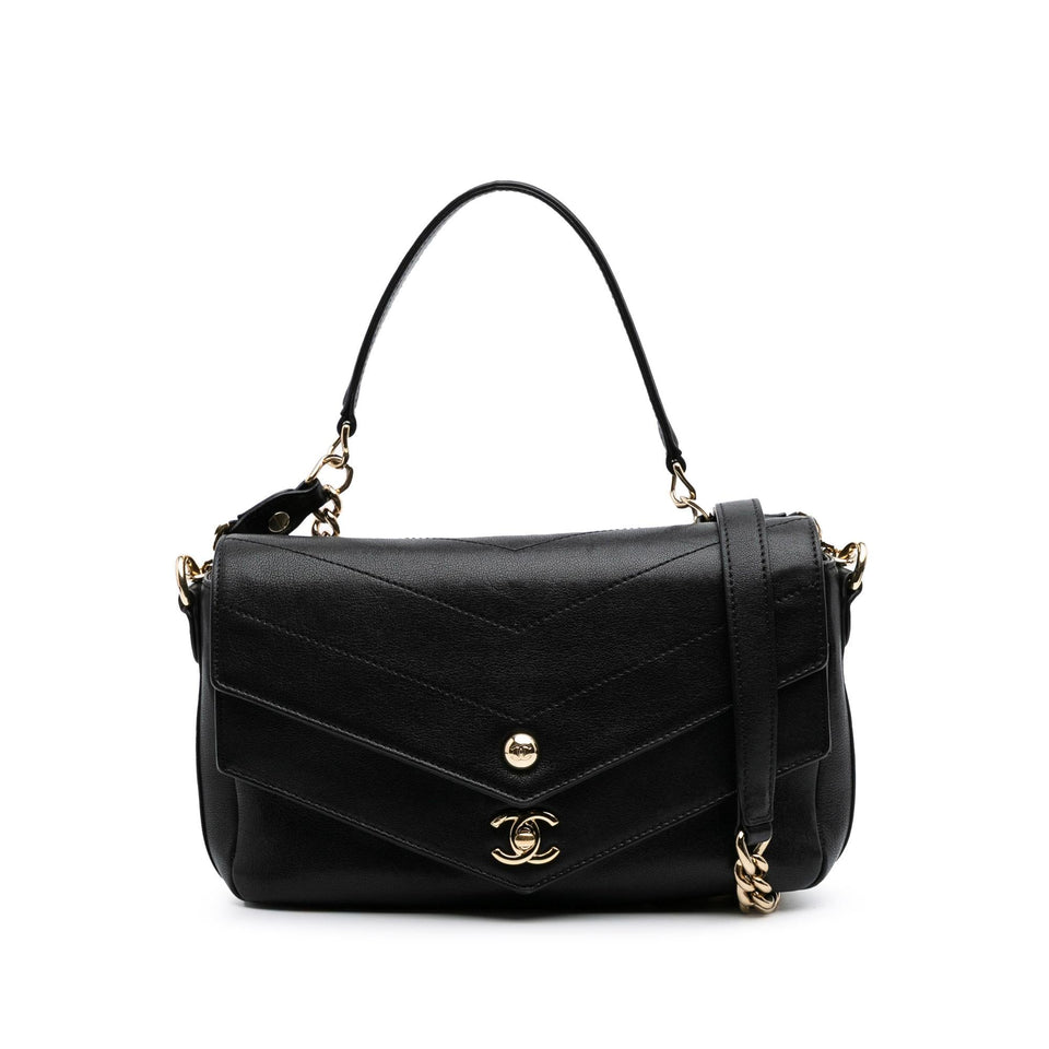 Chanel Mini Quilted Sheepskin Double Chevron Flap