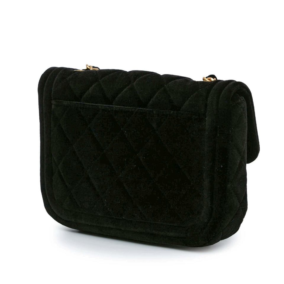 Chanel Mini Quilted Velvet Double Frame Flap