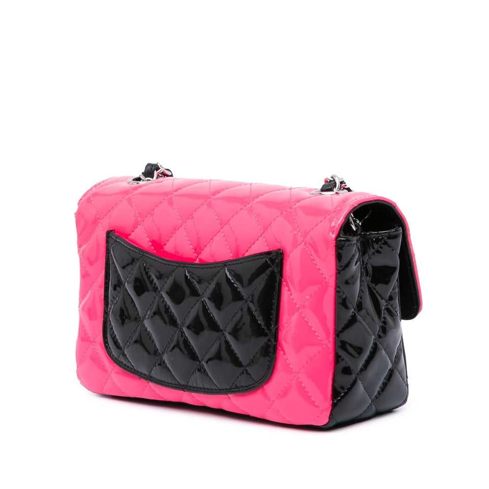 Chanel Mini Rectangular Classic Bicolor Patent Single Flap
