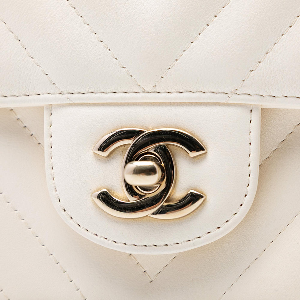 Chanel Mini Rectangular Classic Chevron Lambskin Single Flap