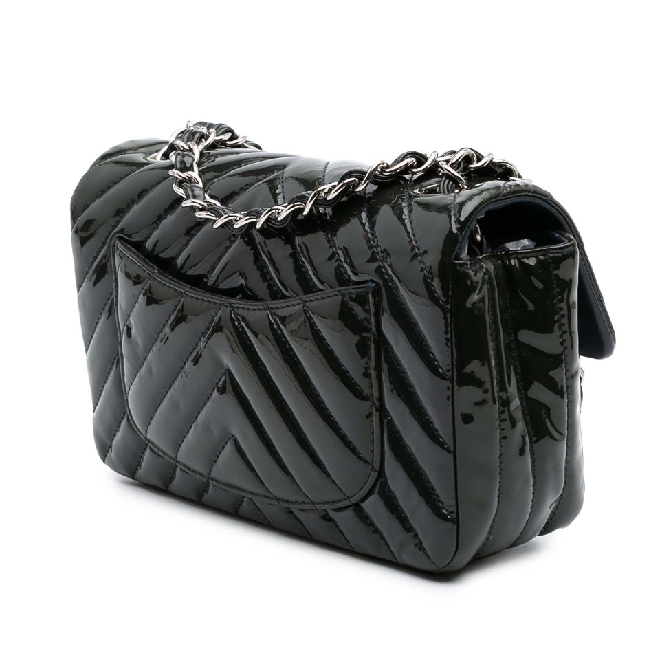 Chanel Mini Rectangular Classic Chevron Patent Single Flap