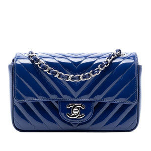 Chanel Mini Rectangular Classic Chevron Patent Single Flap