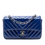 Chanel Mini Rectangular Classic Chevron Patent Single Flap