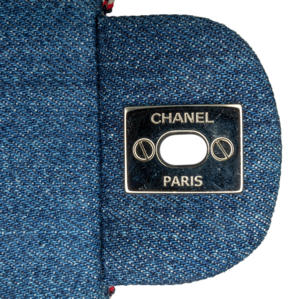 Chanel Mini Rectangular Classic Denim Tweed Framed Single Flap