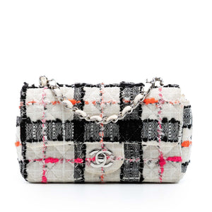 Chanel Mini Rectangular Classic Tweed Check Single Flap