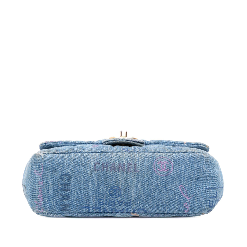 Chanel Mini Rectangular Quilted Denim Mood Flap