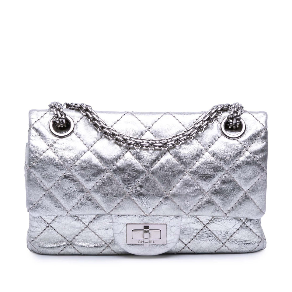 Chanel Mini Reissue 2.55 Metallic Aged Calfskin Double Flap 224