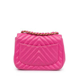 Chanel Mini Square Classic Chevron Lambskin Single Flap