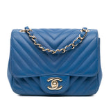 Chanel Mini Square Classic Chevron Lambskin Single Flap
