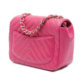 Chanel Mini Square Classic Chevron Lambskin Single Flap