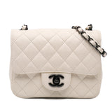 Chanel Mini Square Classic Crumpled Calfskin Single Flap