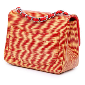 Chanel Mini Square Classic Patent Striped Single Flap
