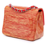Chanel Mini Square Classic Patent Striped Single Flap