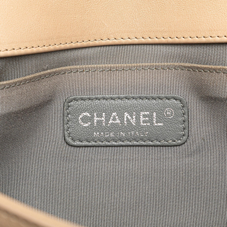 Chanel Old Medium Aged Calfskin Double Stitch Boy Flap