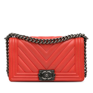 Chanel Old Medium Chevron Calfskin Boy Flap