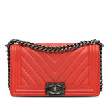 Chanel Old Medium Chevron Calfskin Boy Flap