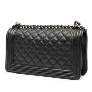 Chanel Old Medium Quilted Caviar Boy Flap