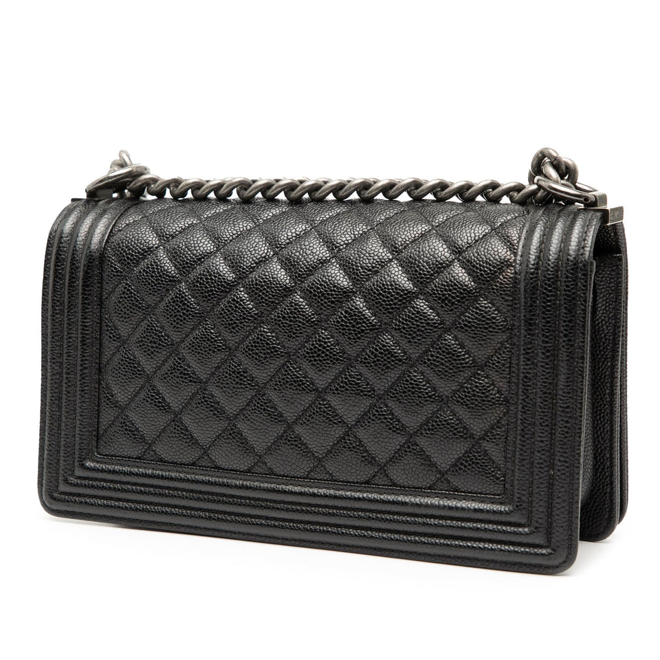 Chanel Old Medium Quilted Caviar Boy Flap