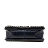 Chanel Old Medium Quilted Glazed Calfskin Chain Around Boy Flap