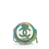 Chanel PVC Rainbow CC Filigree Round Clutch with Chain