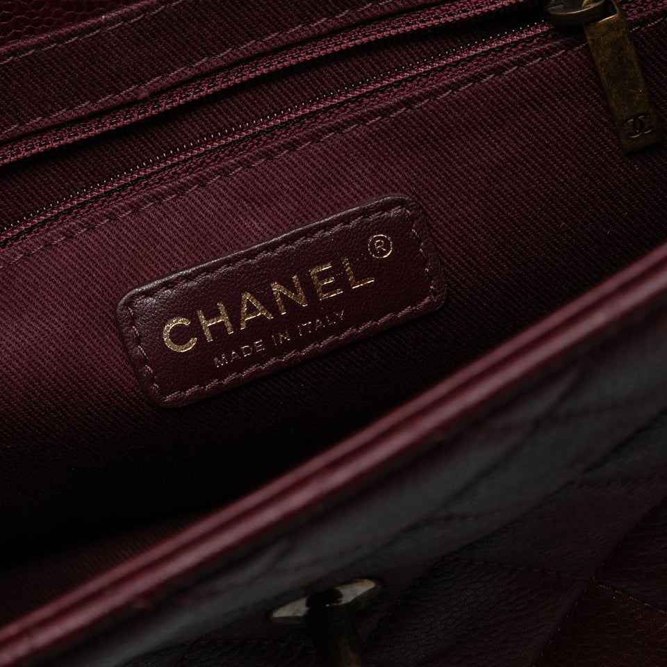 Chanel Paris Edinburgh Quilted Caviar Retro Class Flap