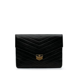 Chanel Paris Hamburg Chevron Lambskin Clutch