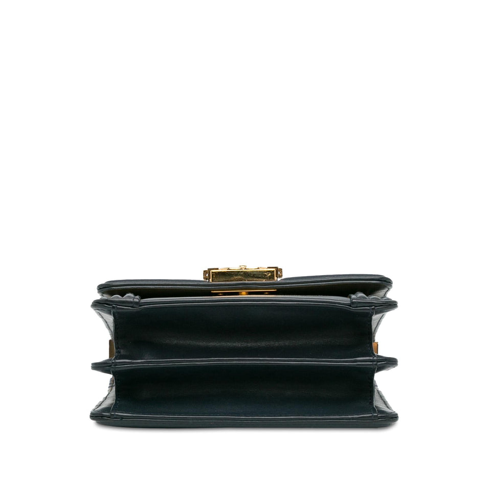 Chanel Paris New York Metallic Lambskin Striped North South Boy Flap
