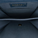 Chanel Paris New York Metallic Lambskin Striped North South Boy Flap