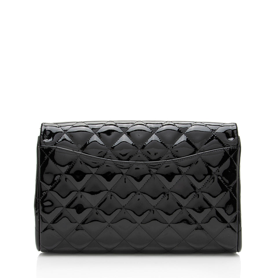 Chanel Patent Leather Classic Chain Flap Clutch