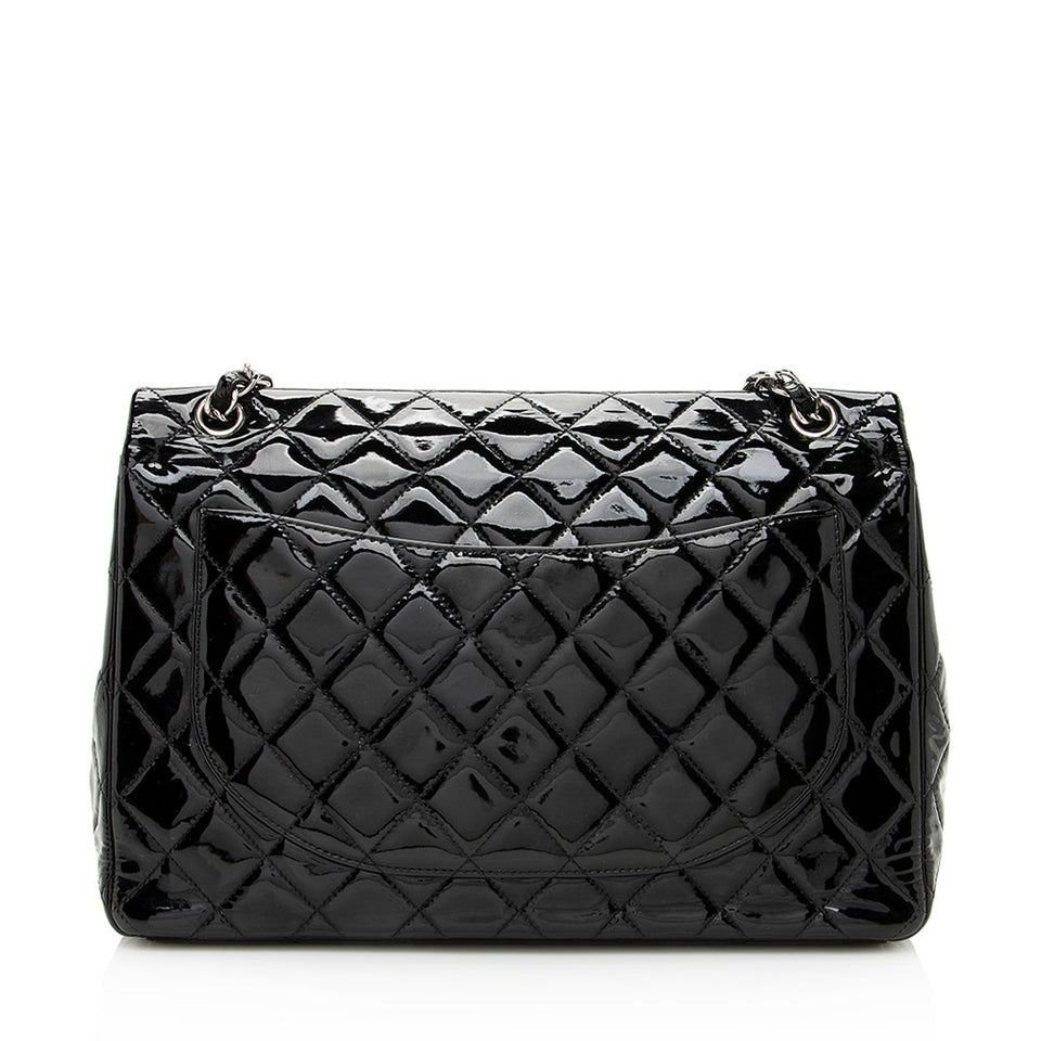 Chanel Patent Leather Classic Maxi Double Flap Bag (SHF-19844)