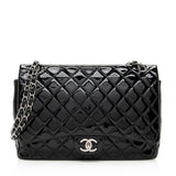 Chanel Patent Leather Classic Maxi Double Flap Bag (SHF-19844)