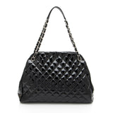 Chanel Patent Leather Just Mademoiselle Large Bowler Bag (SHF-ELuN7V)