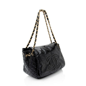 Chanel Patent Vinyl Rock and Chain Medium Shoulder Bag