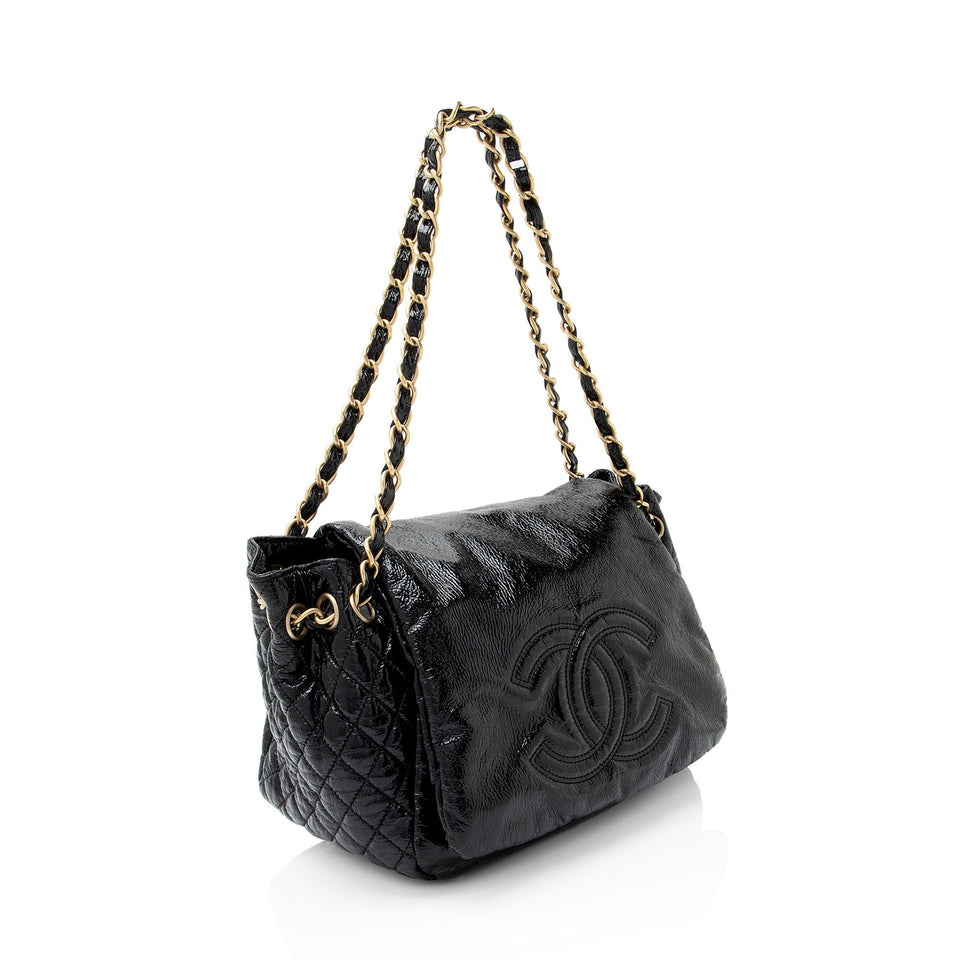 Chanel Patent Vinyl Rock and Chain Medium Shoulder Bag