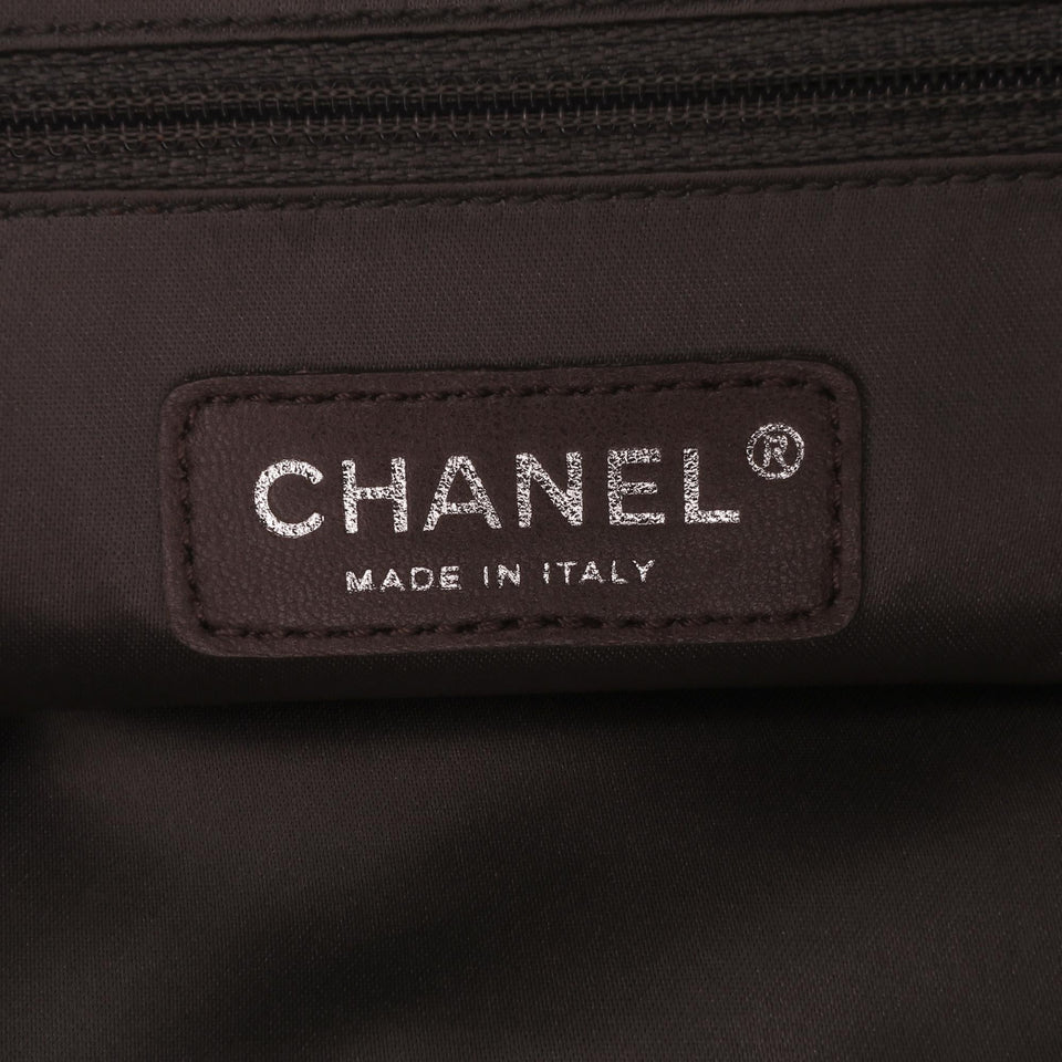 Chanel Perforated Crackled Metallic Calfskin Drill Tote