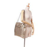 Chanel Perforated Crackled Metallic Calfskin Drill Tote