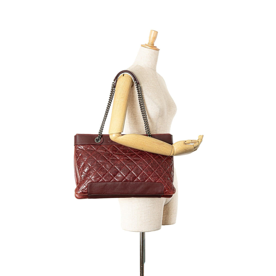 Chanel Quilted Aged Calfskin East West Tote