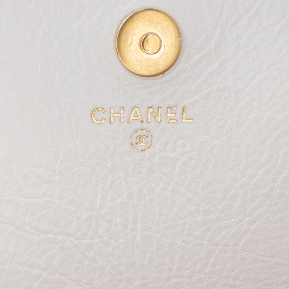 Chanel Quilted Calfskin Logo Enchained Clutch