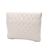 Chanel Quilted Calfskin Logo Enchained Clutch