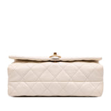 Chanel Quilted Calfskin Pearl CC Accordion Flap