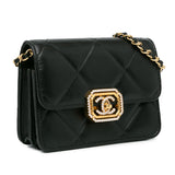 Chanel Quilted Calfskin Strass Clutch With Chain Flap
