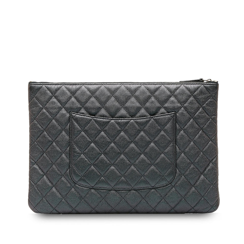 Chanel Quilted Caviar O Case Clutch (SHG-6m9479)