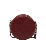 Chanel Quilted Caviar Round Clutch With Chain (SHG-oNHYrK)