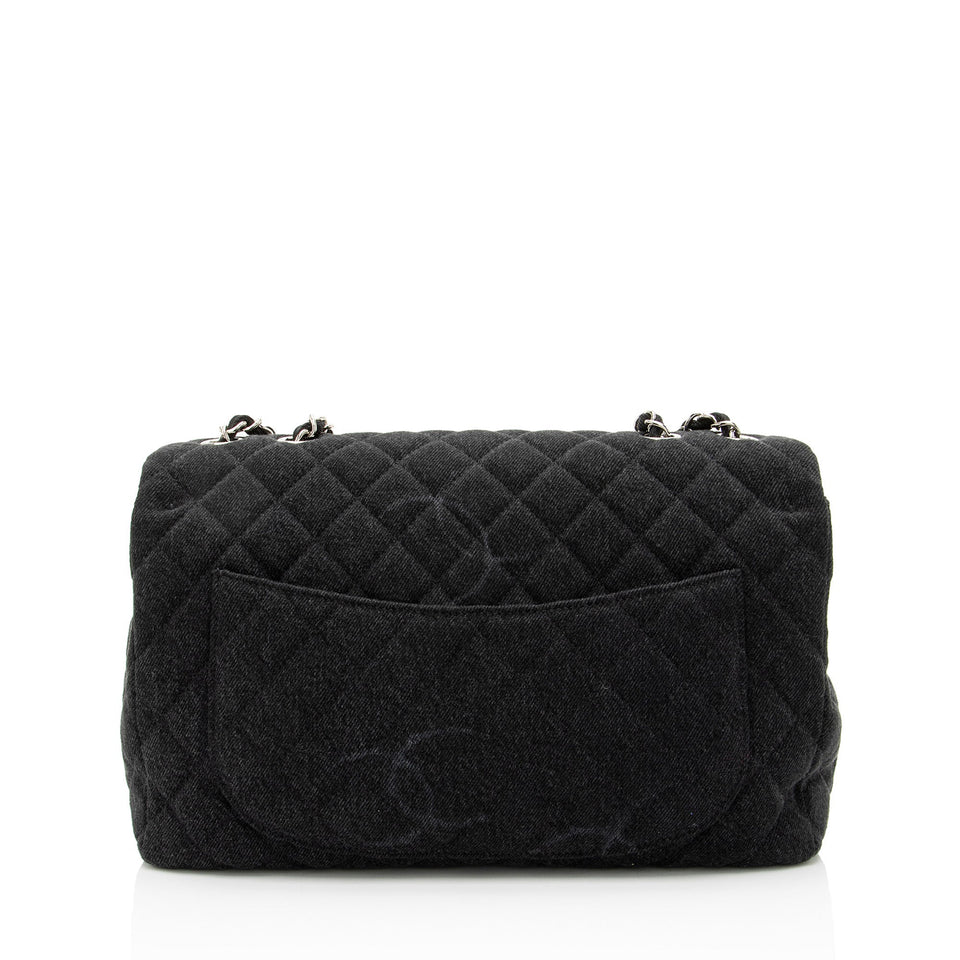 Chanel Quilted Denim CC Jumbo Single Flap Bag