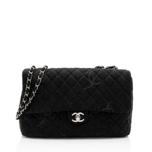 Chanel Quilted Denim CC Jumbo Single Flap Bag