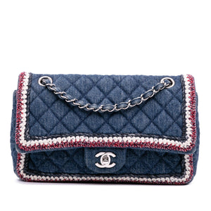 Chanel Quilted Denim Classic Single Flap