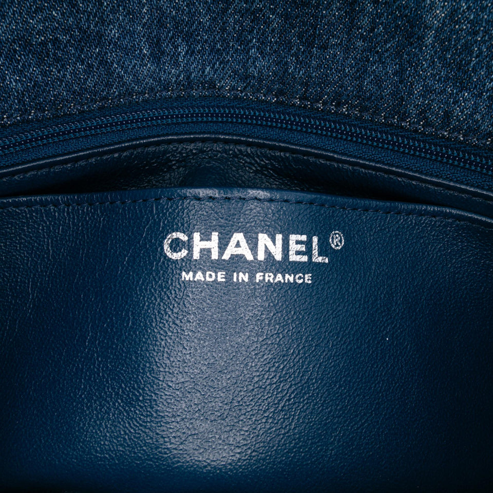 Chanel Quilted Denim Classic Single Flap