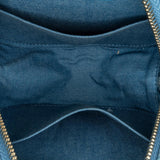 Chanel Quilted Denim Pearl Crush Round Clutch with Chain (SHG-HXkyLN)